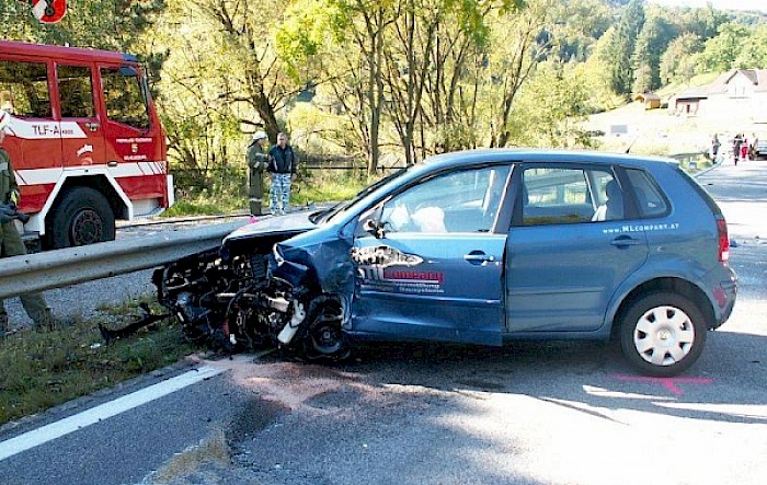 Verkehrsunfall mit 4 Fahrzeugen, B20 in Göblasbruck