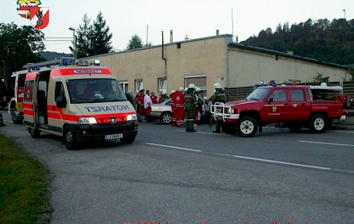 Schwerer Verkehrsunfall mit eingeklemmter Person B20 (Göblasbruck)